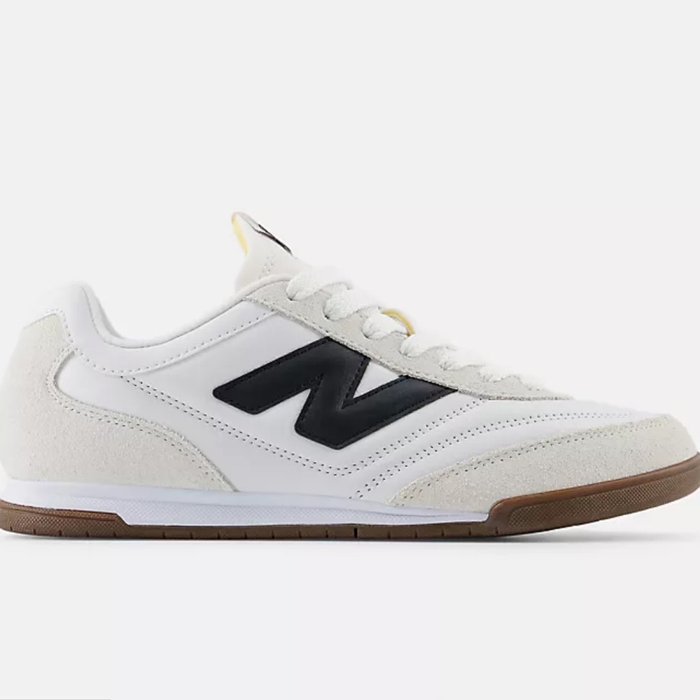 New Balance White Black Gum Low-Top Sneakers